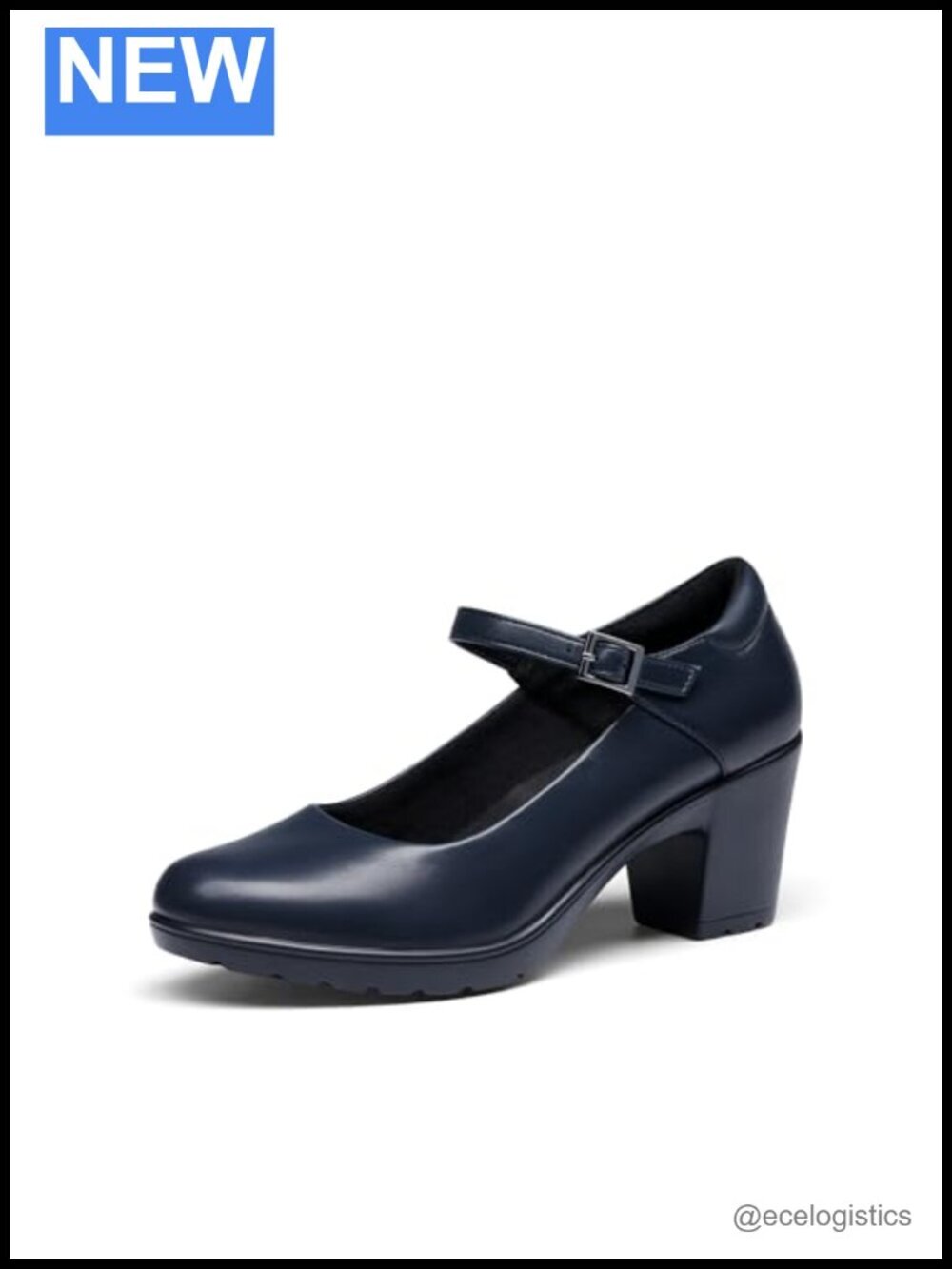 Mary Jane Arch Support Heels - Comfortable Pumps with Low Chunky Heels, Wide
